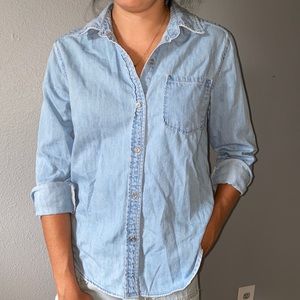 Button up, light weight jean shirt